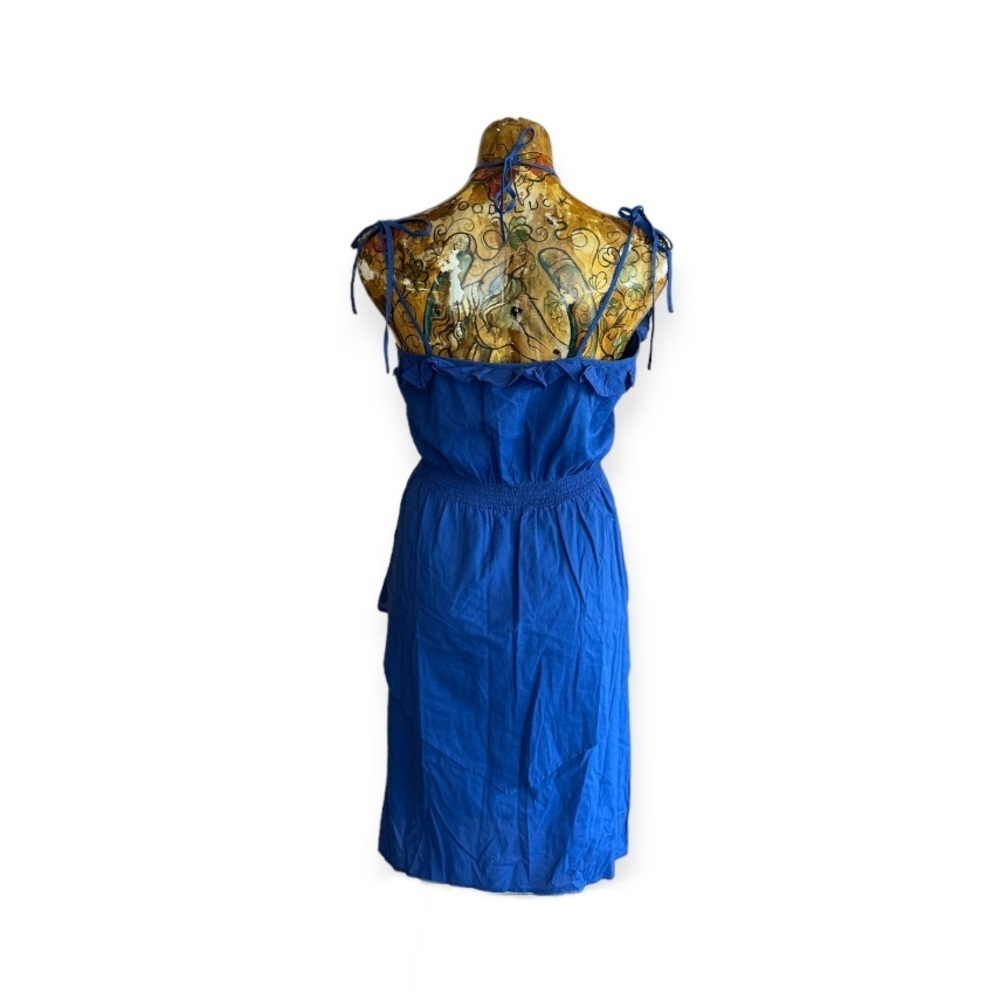 Suzabelle Anthropologie blue dress sleeveless tie up sleeves Small - Picture 4 of 7